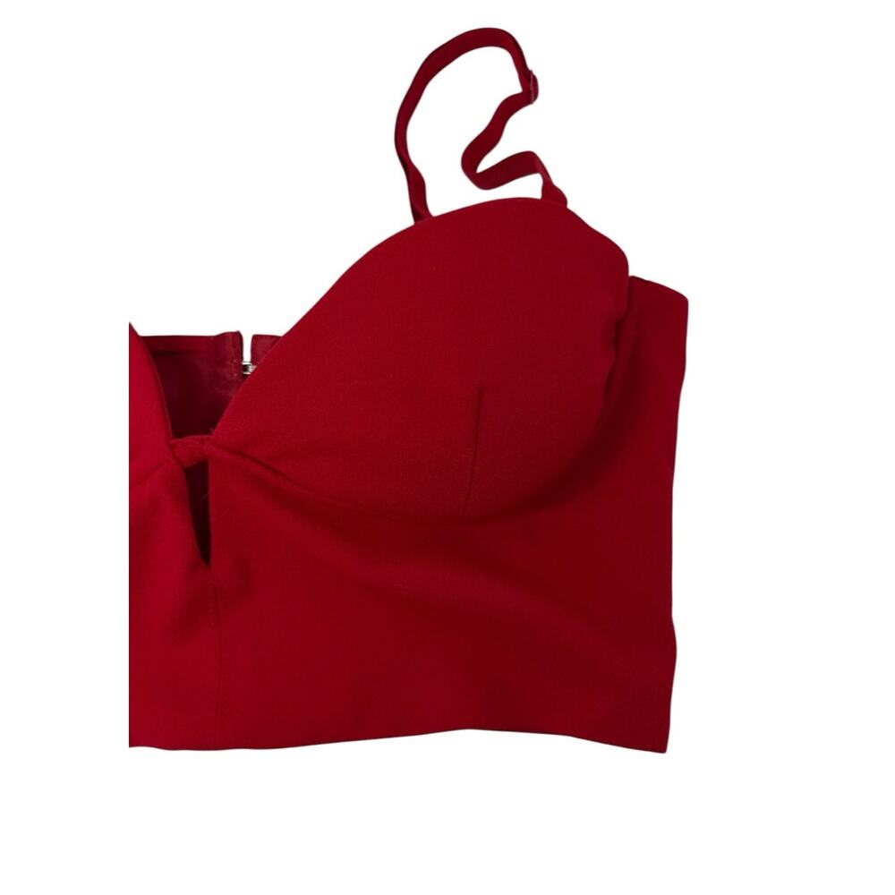 Zara Red Bustier Bralette Top Padded Crop Going Out Party Night Size M - Picture 7 of 9